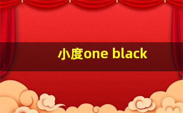 小度one black